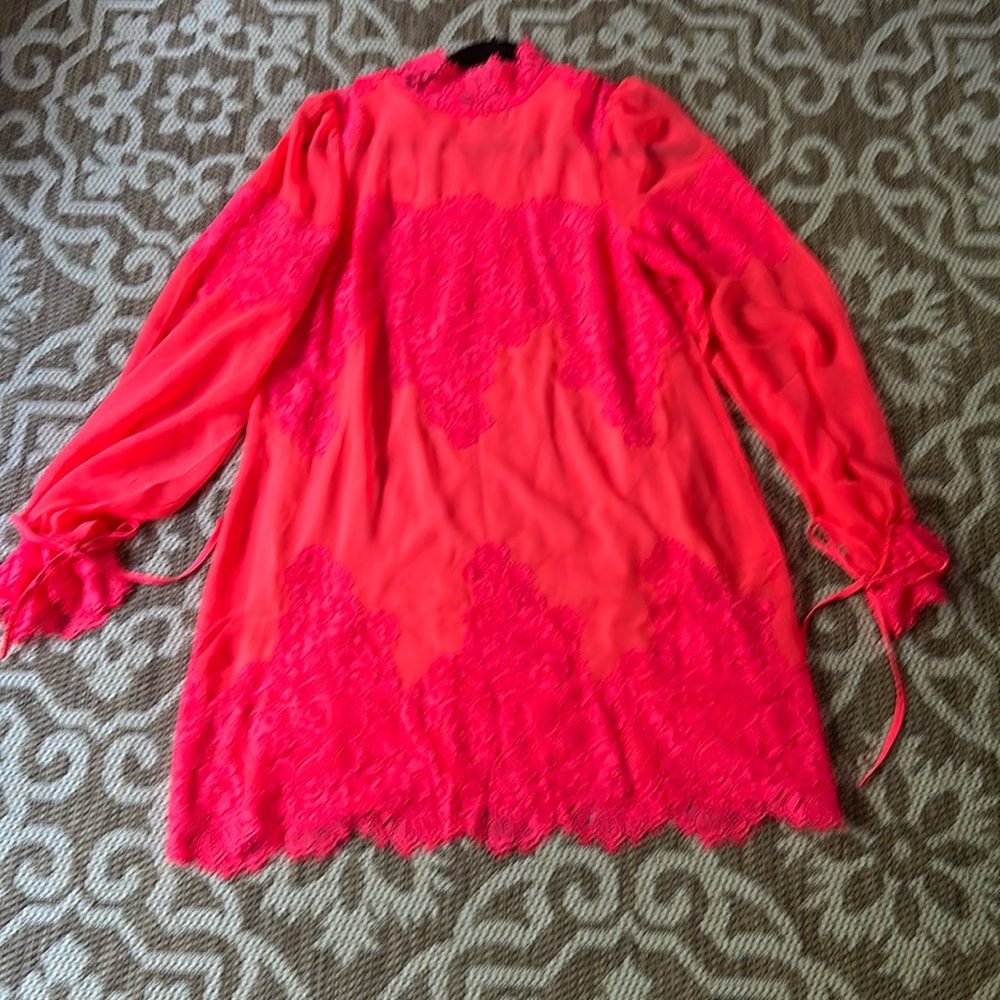 BNWOT We Are fluorescent pinky/orangey HAH Queen For A Day Dress Sz XS